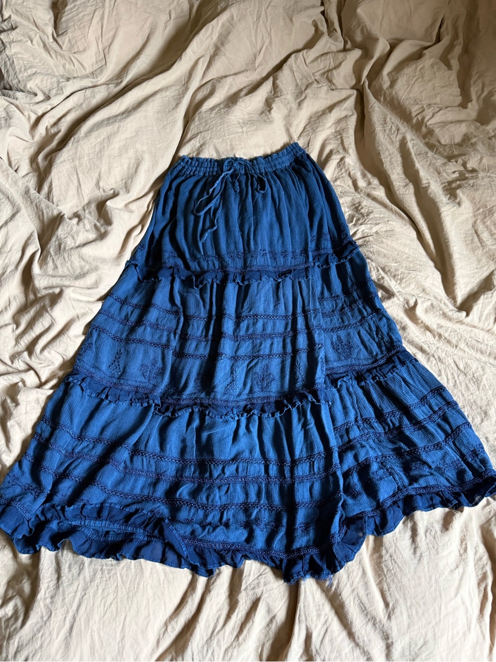 Flowy Blue hoop Skirt - Wms med-lrg